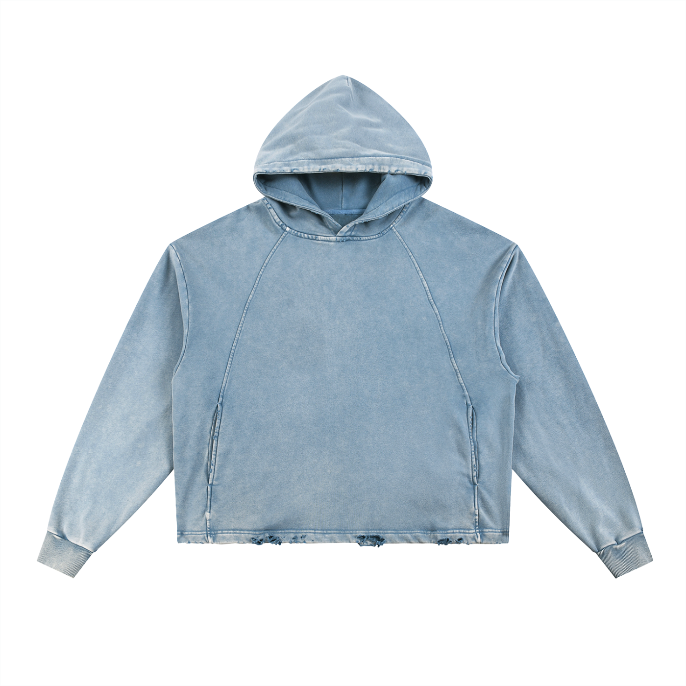 Women's Vintage Washed Frayed-Hem Hoodie - Stylish Women's Vintage Hoodie