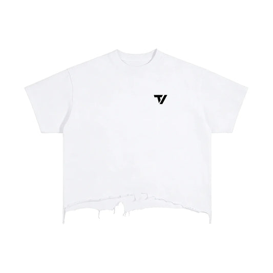 Women's Vintage Wash Boxy T-Shirt - Distressed Hem Casual Tee - TeeVoke