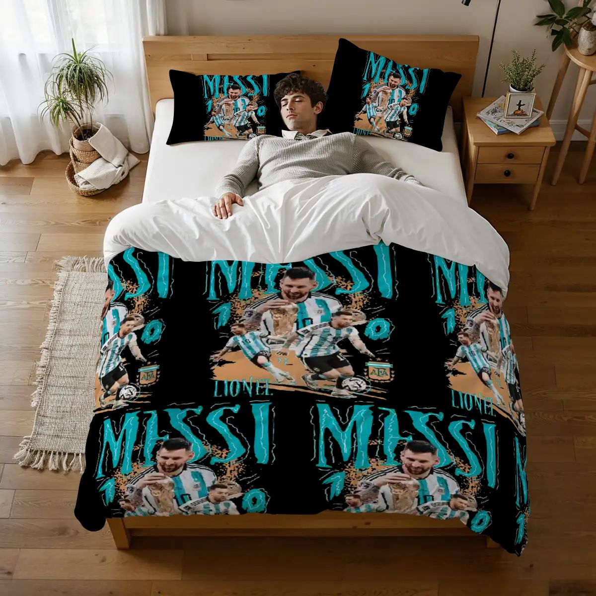 Lionel Messi Duvet Set – Full Size Football Fan Bedding