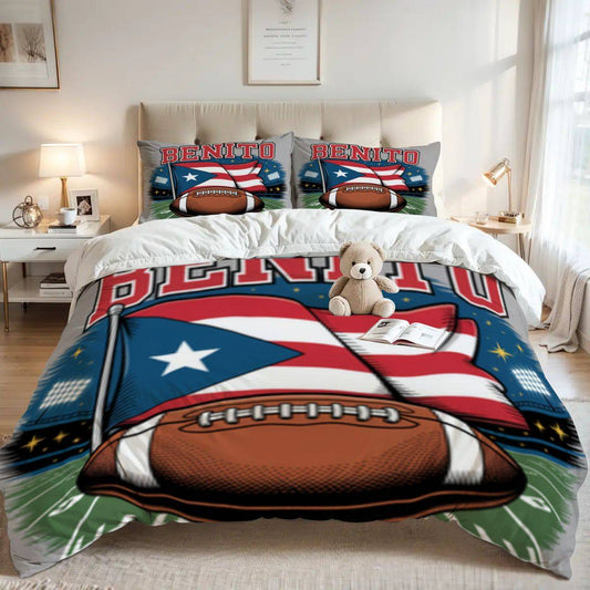 Queen Duvet Cover Set Benito Football Trendy Boys Room Gift Decor