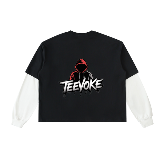 Women's Contrast Sleeve Cotton T-Shirt for Stylish Comfort