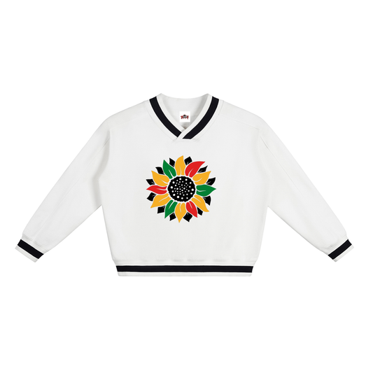 Women's Boxy Sweatshirt with Contrast Collar for Stylish Comfort