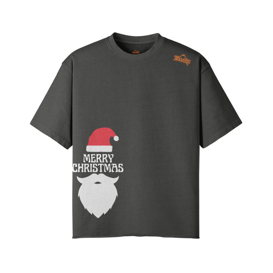 Men's Faded Raw Hem T-shirt Merry Christmas