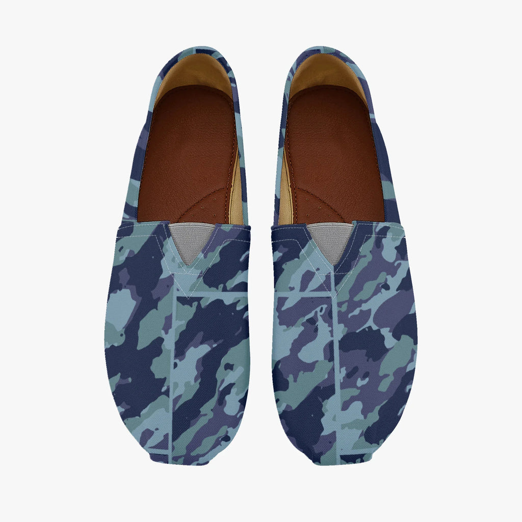 Women's Military Canvas Shoes - Lightweight Casual Slip-On Sneakers - TeeVoke