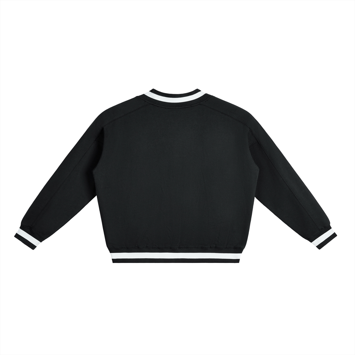 Women's V-Neck Boxy Sweatshirt with Contrast Collar for Stylish Comfort