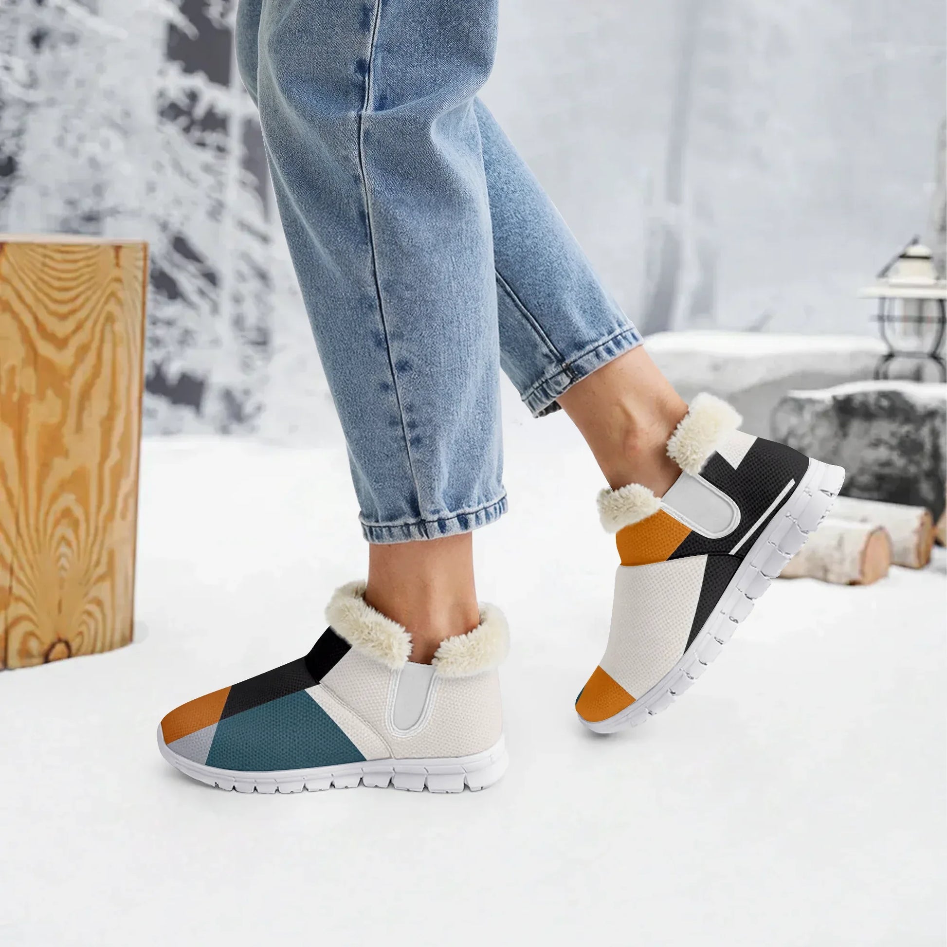 Women's Winter Snow Boots - Warm Fleece Lined Waterproof Anti-Slip Outdoor Footwear - TeeVoke