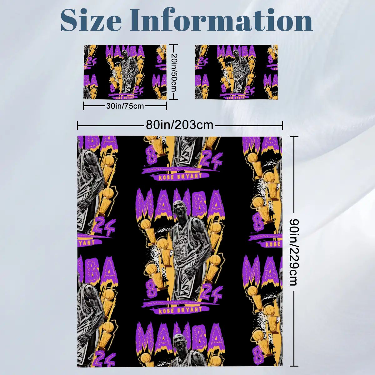 Mamba Kobe Bryant Full Duvet Cover Set – Teen Bedroom Holiday Gift for NBA Fans