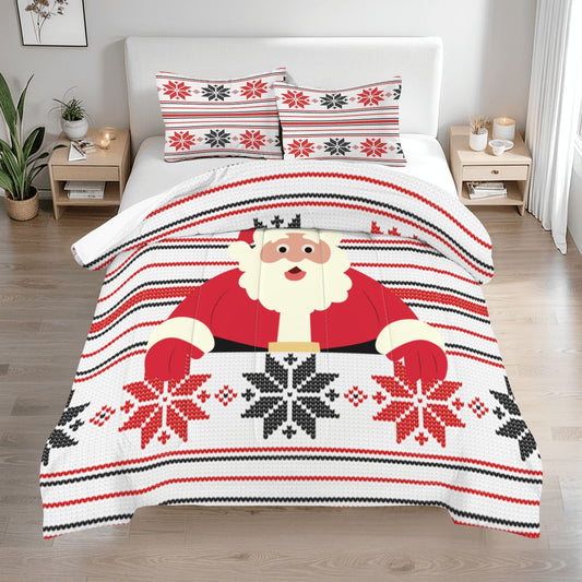 Santa Christmas Queen Comforter Set – Festive Holiday Bedding