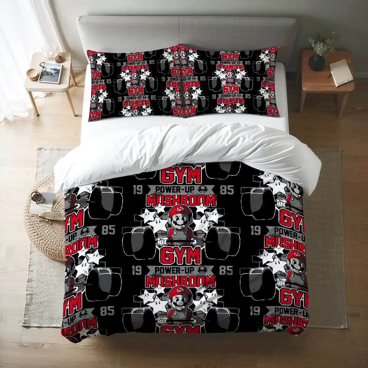 Workout Vibes Bedding – Queen Duvet Cover for Gym Enthusiasts