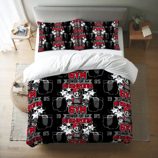 Workout Vibes Bedding – Queen Duvet Cover for Gym Enthusiasts