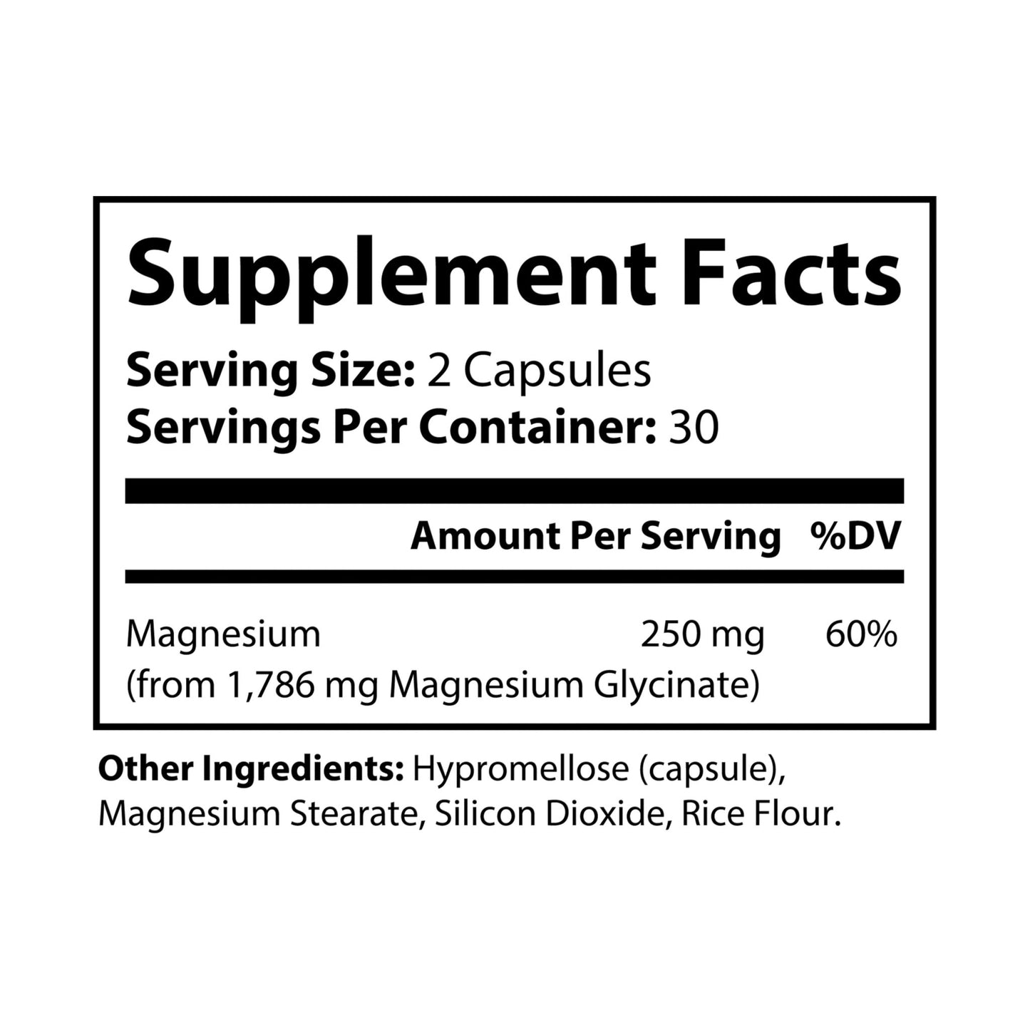 Magnesium Glycinate for Fitness - 60 Capsules Supplement