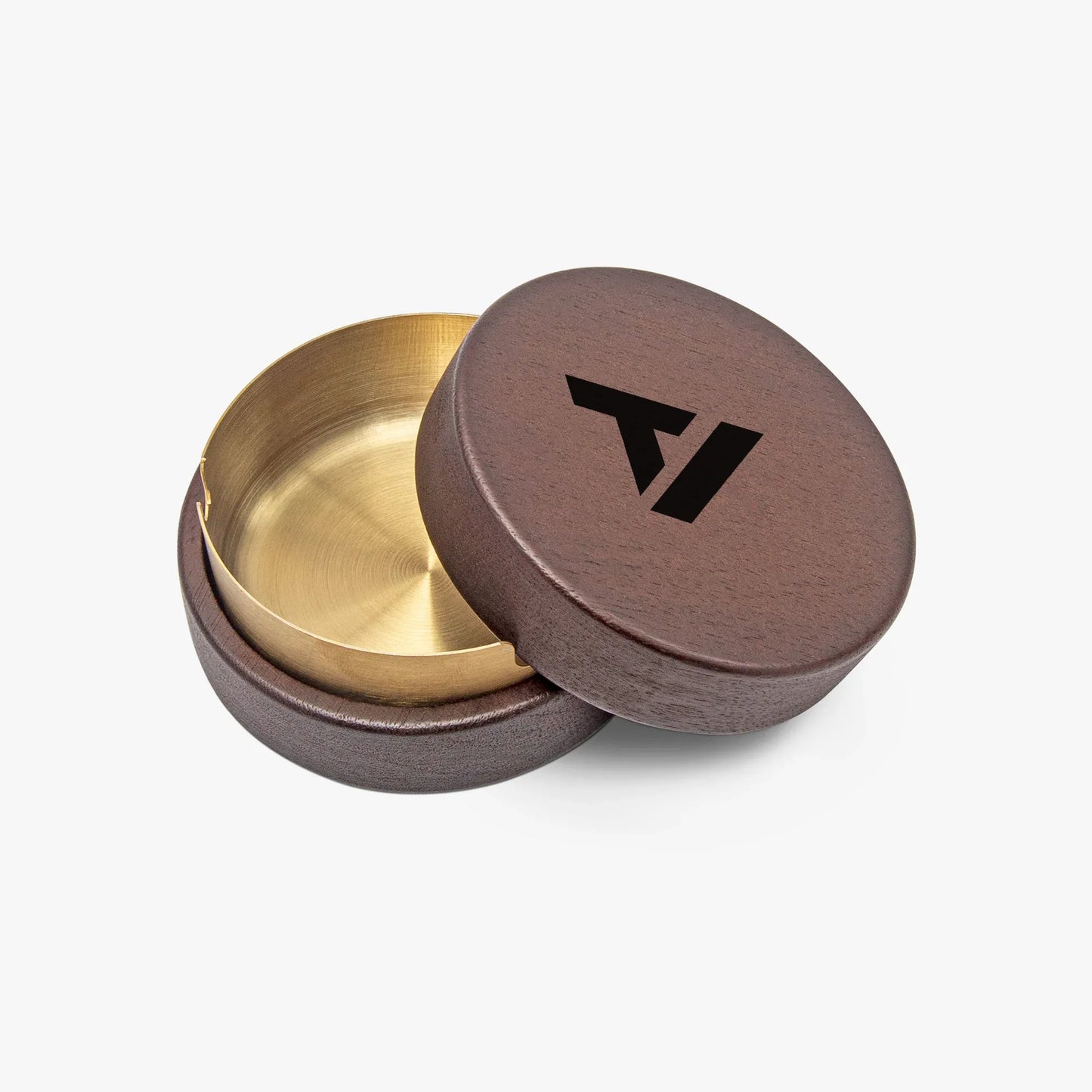 Classic Round Wooden Ashtray - Natural Wood with Metal Liner - TeeVoke