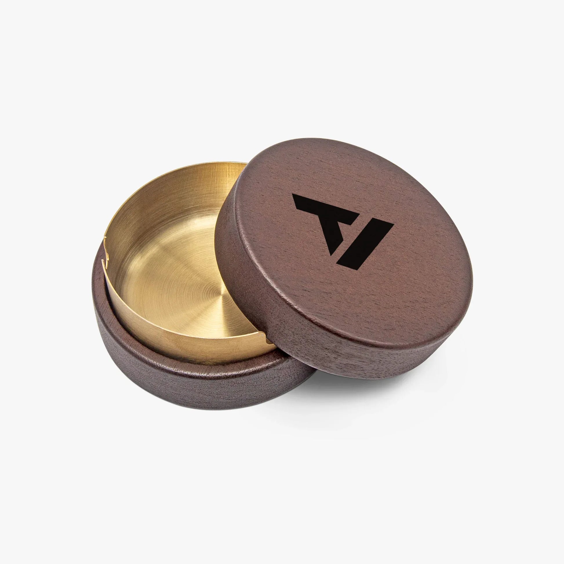 Classic Round Wooden Ashtray - Natural Wood with Metal Liner - TeeVoke