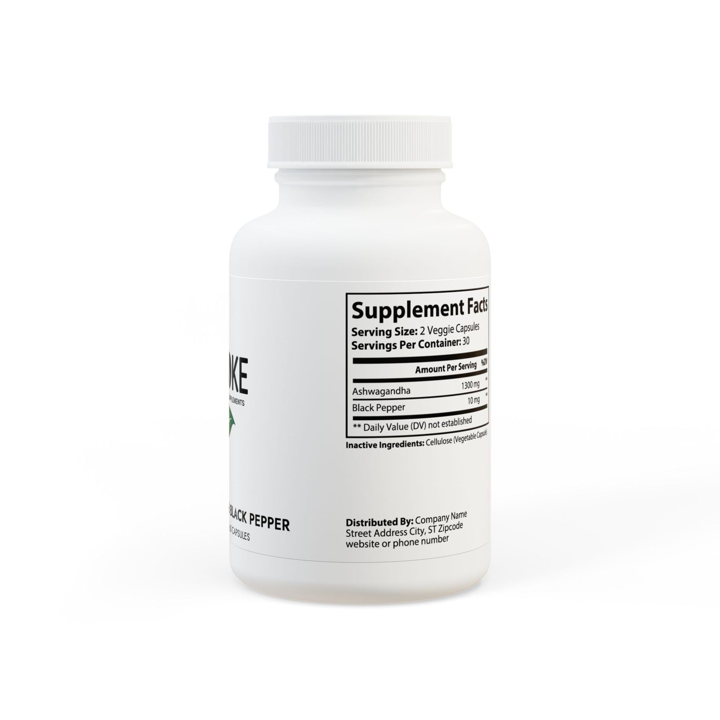 Ashwagandha Black Pepper Capsules - 60 Count for Enhanced Wellness