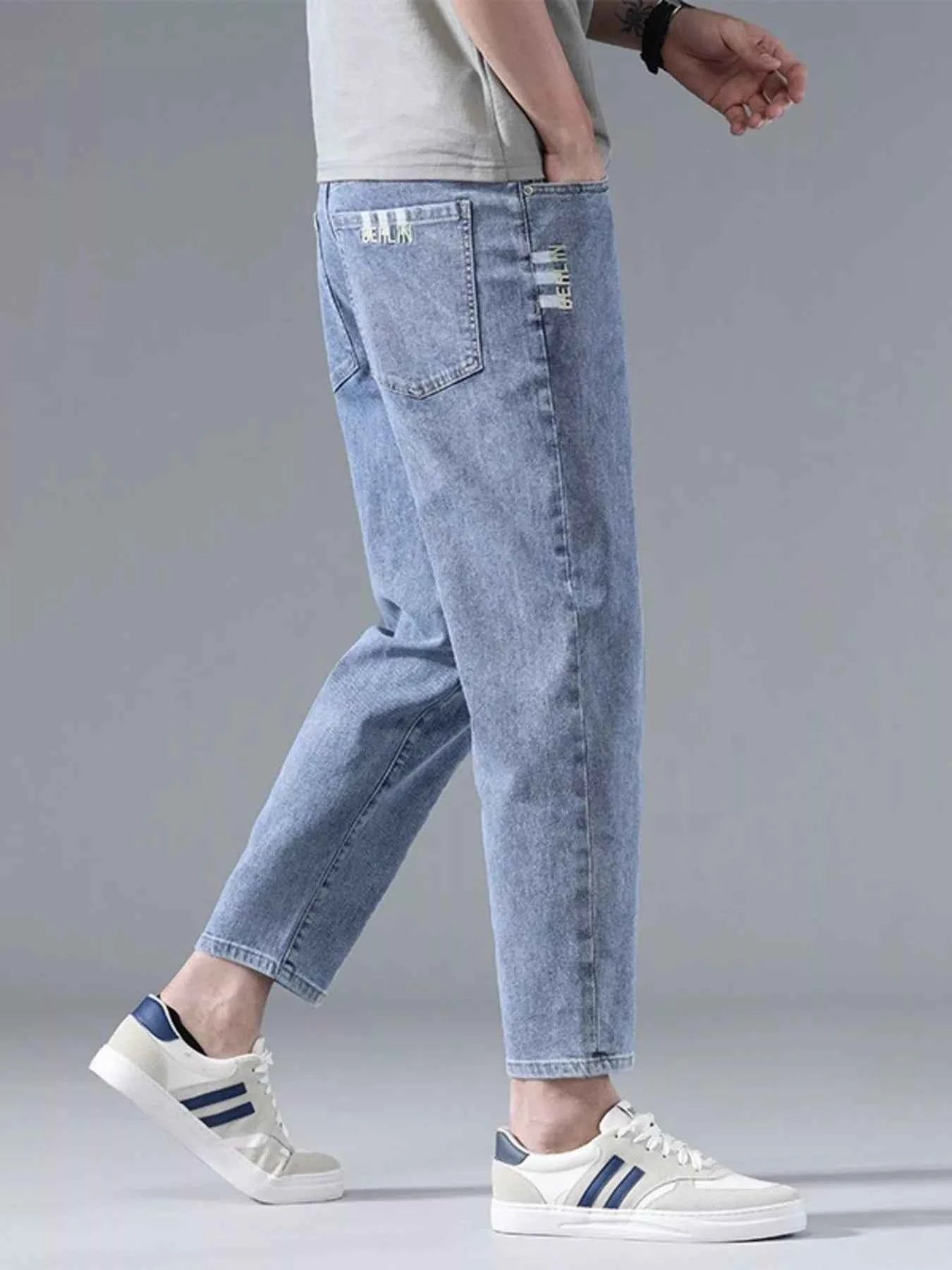 Men's Casual Straight-Leg Wash Jeans