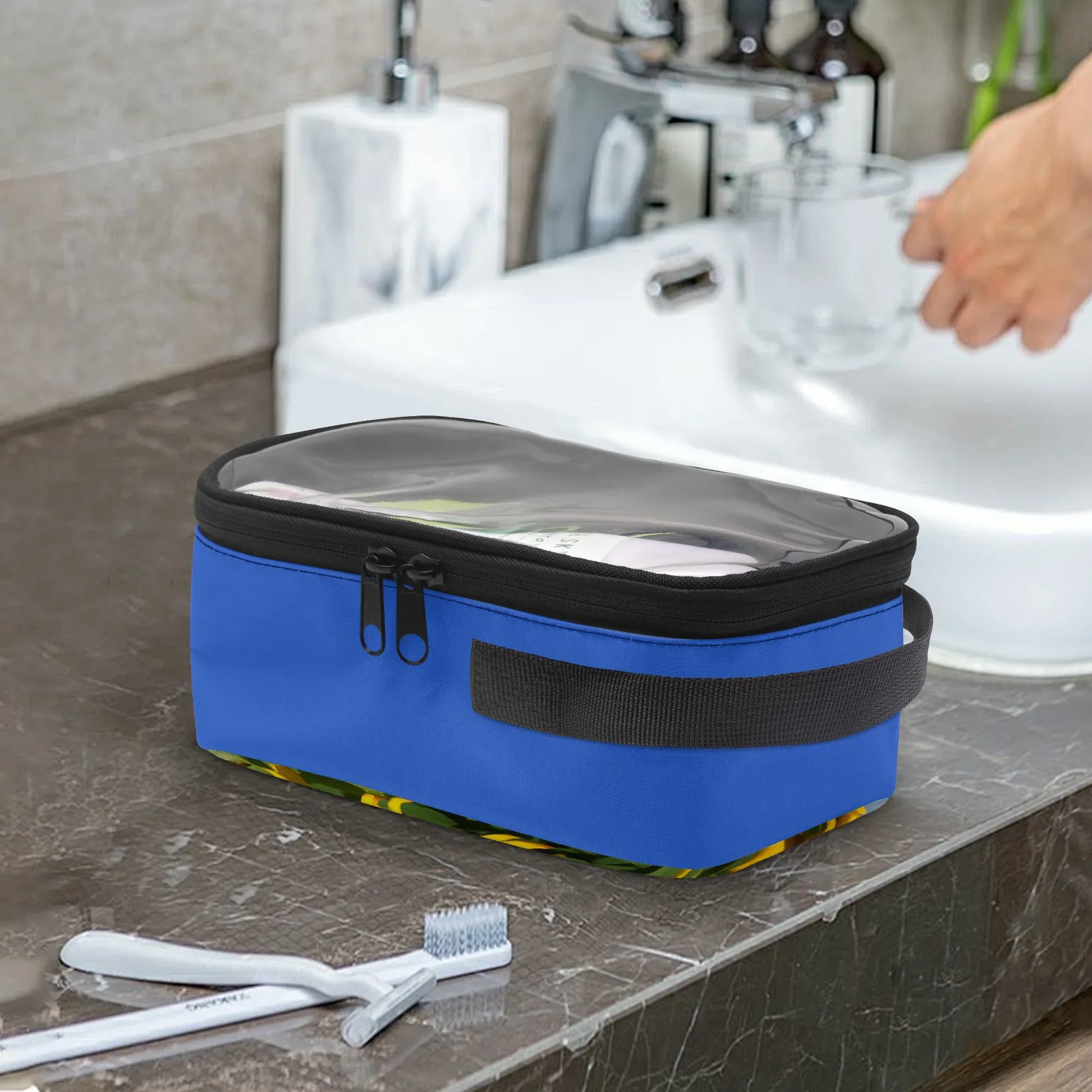 3-Piece Clear Travel Toiletry Organizer Set - Waterproof PVC Bags - TeeVoke