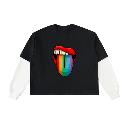 Women's Contrast Sleeve Cotton T-Shirt for Stylish Comfort