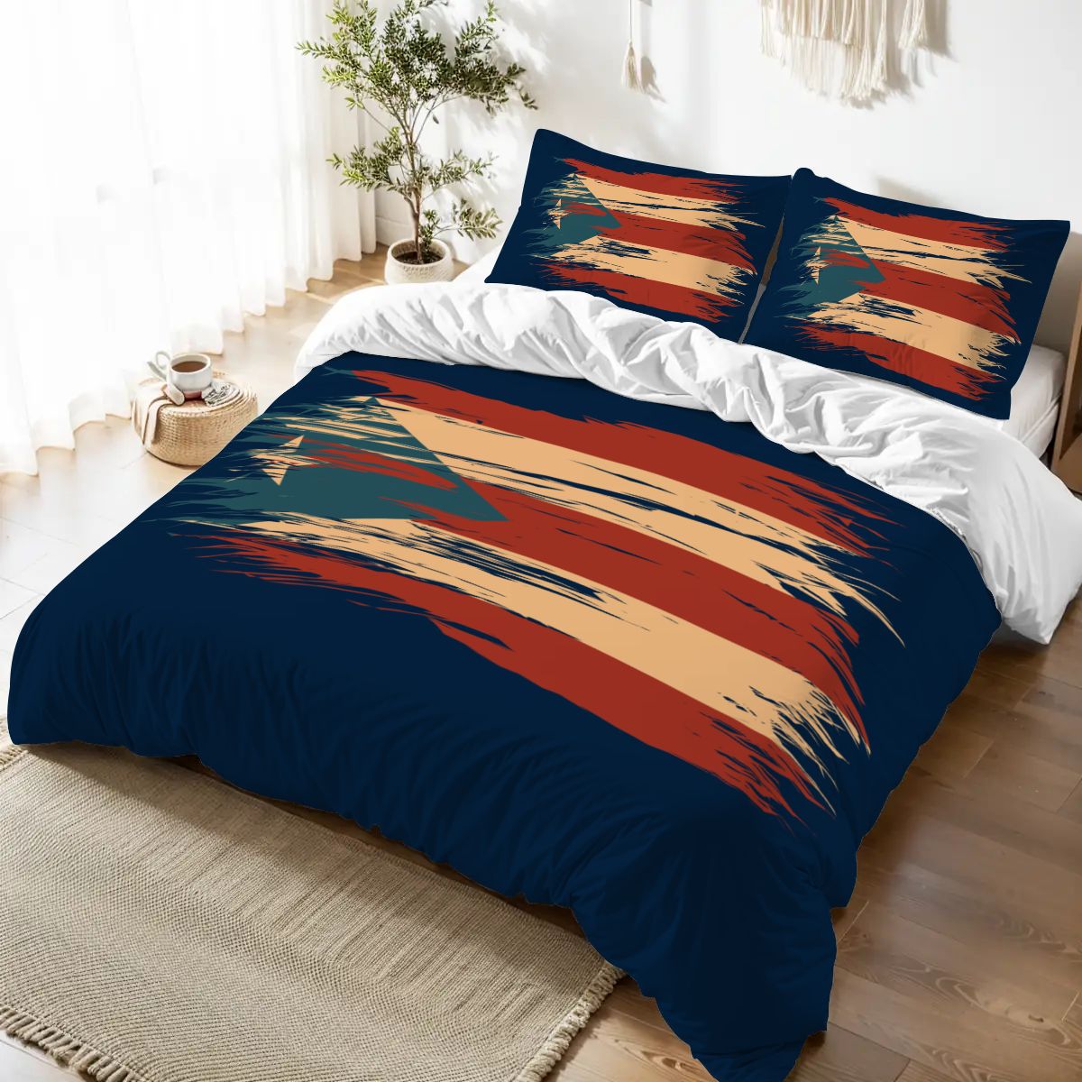 Queen Duvet Cover Set with Puerto Rico Design