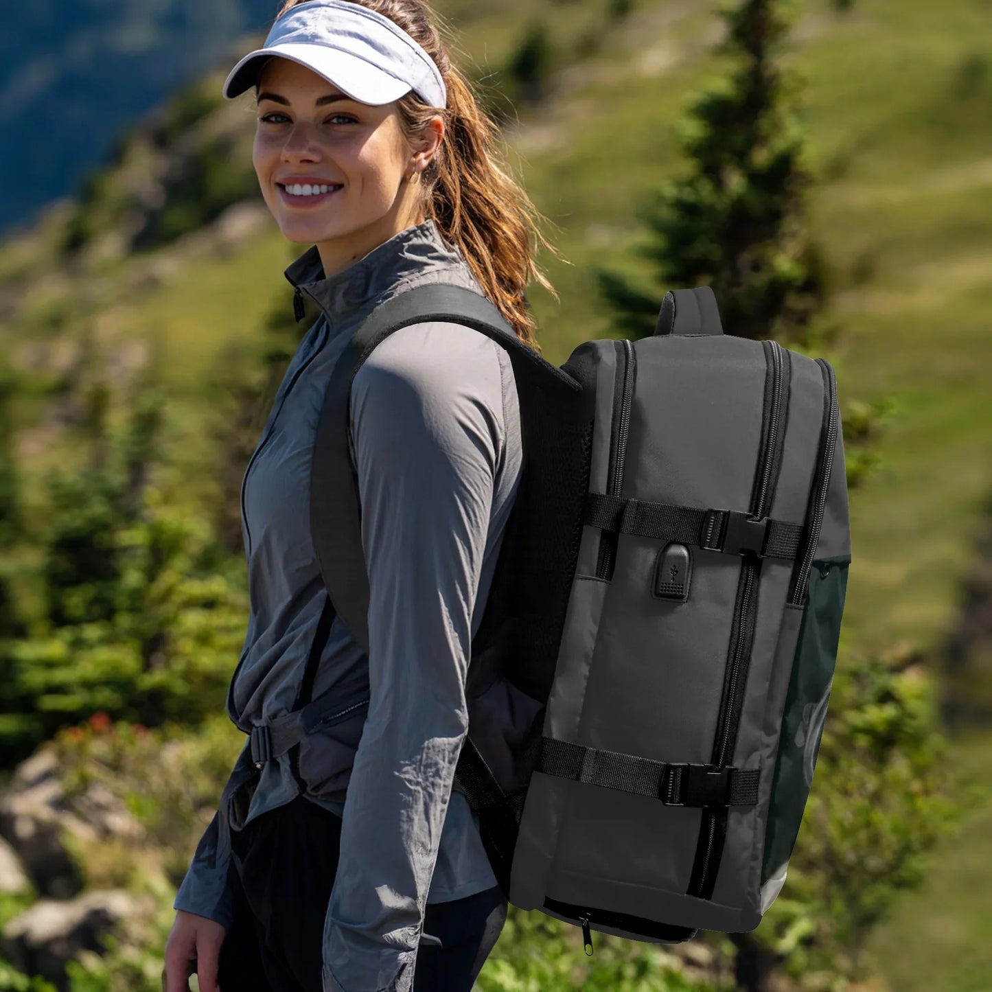 Durable Hiking Backpack - Multi-Pocket Canvas Pack - TeeVoke