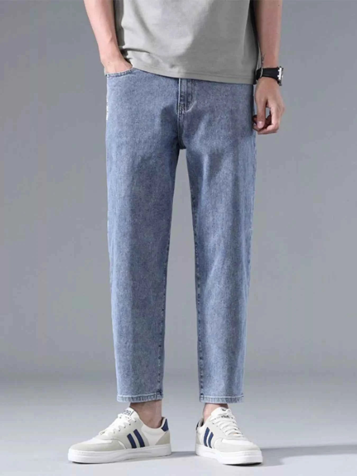 Men's Casual Straight-Leg Wash Jeans