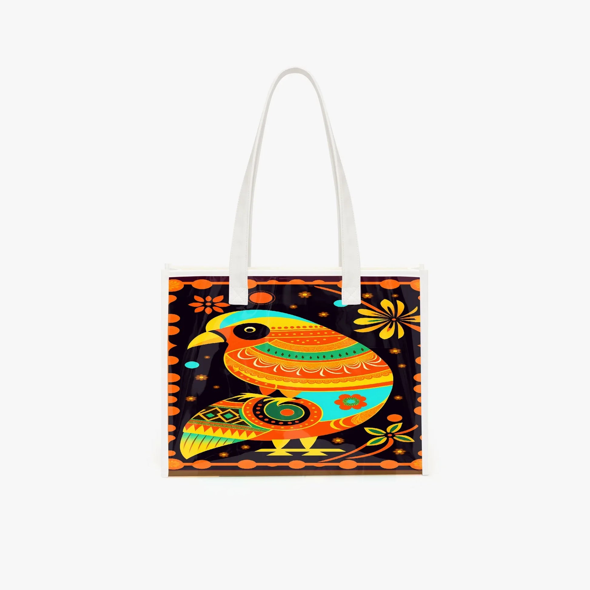 Large Holographic Tote Bag - Spacious PVC Shoulder Bag - TeeVoke