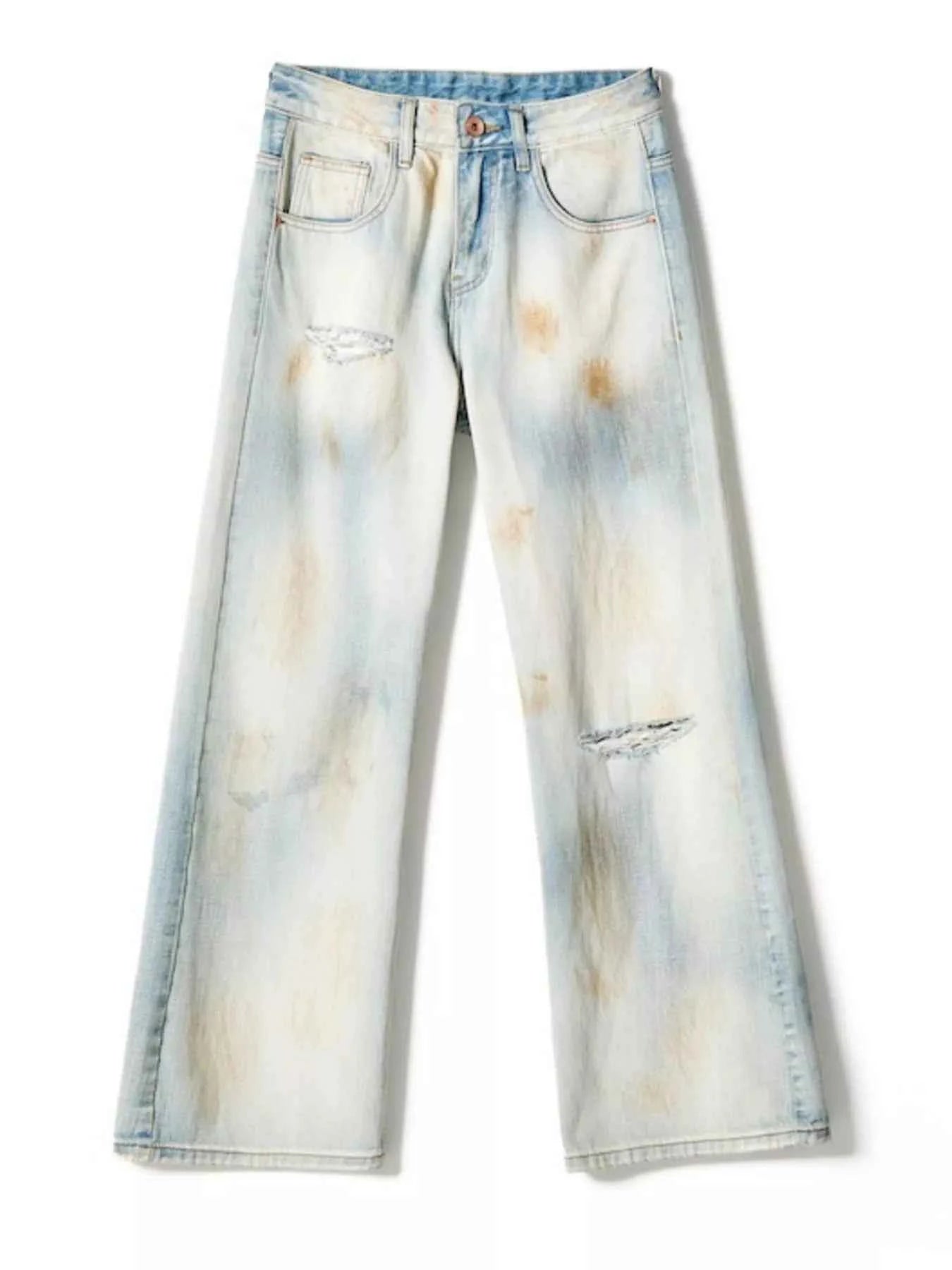 Men's Distressed Wide Leg Jeans