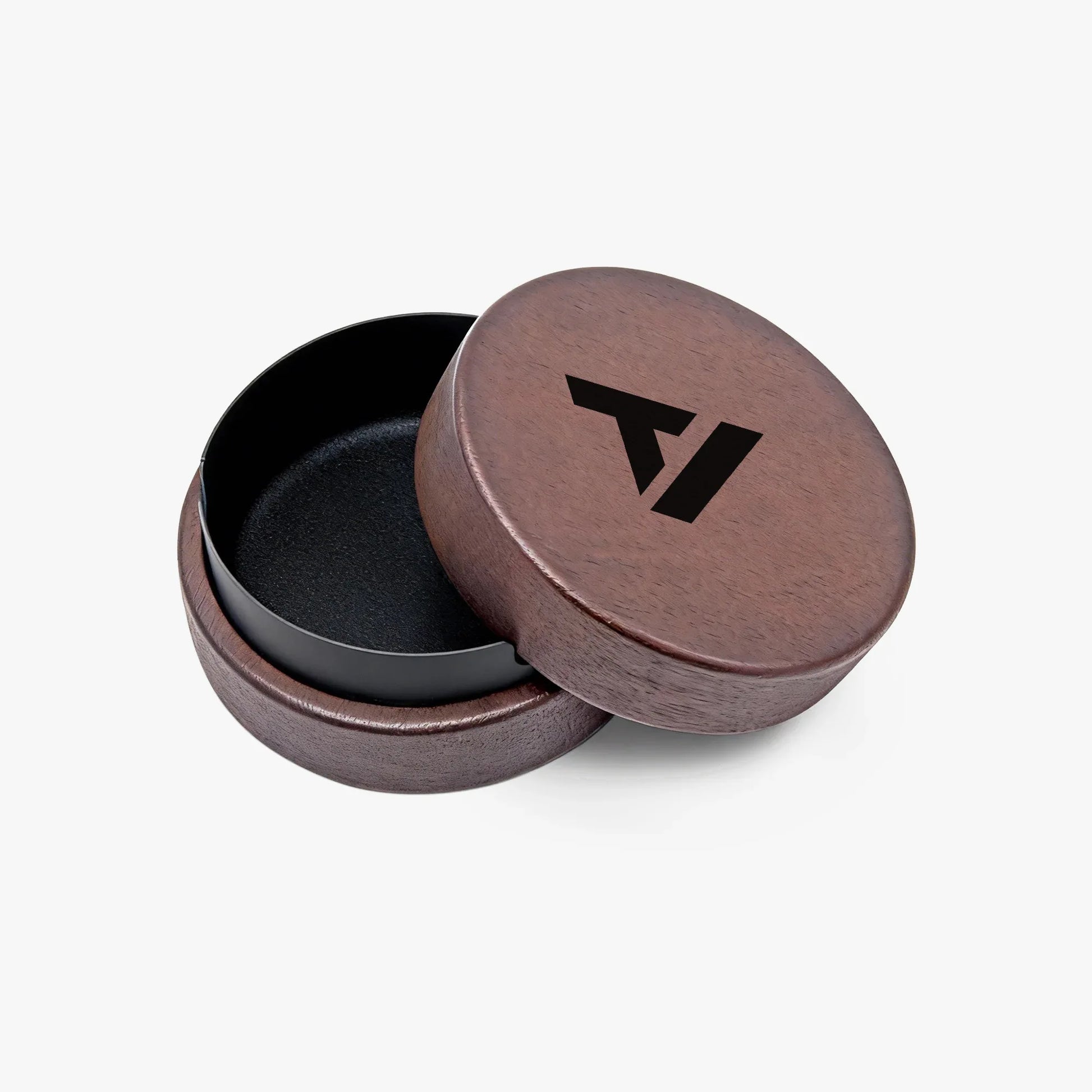 Classic Round Wooden Ashtray - Natural Wood with Metal Liner - TeeVoke