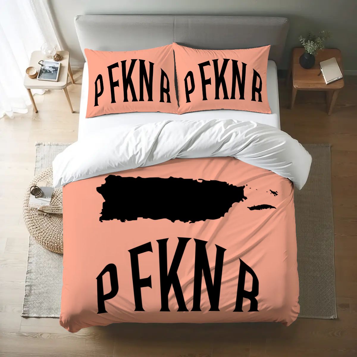 Queen Duvet Cover Set P FKN R Puerto Rico Rose and Pink Trendy Holiday Gift