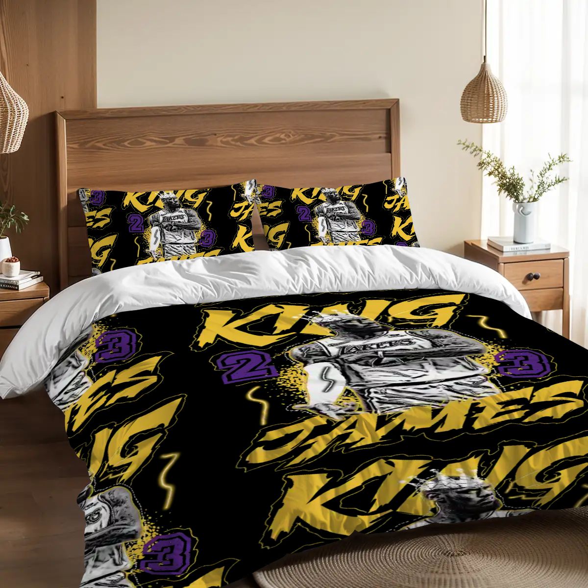 LeBron James Duvet Set – Full Size Basketball Bedding for NBA Fans