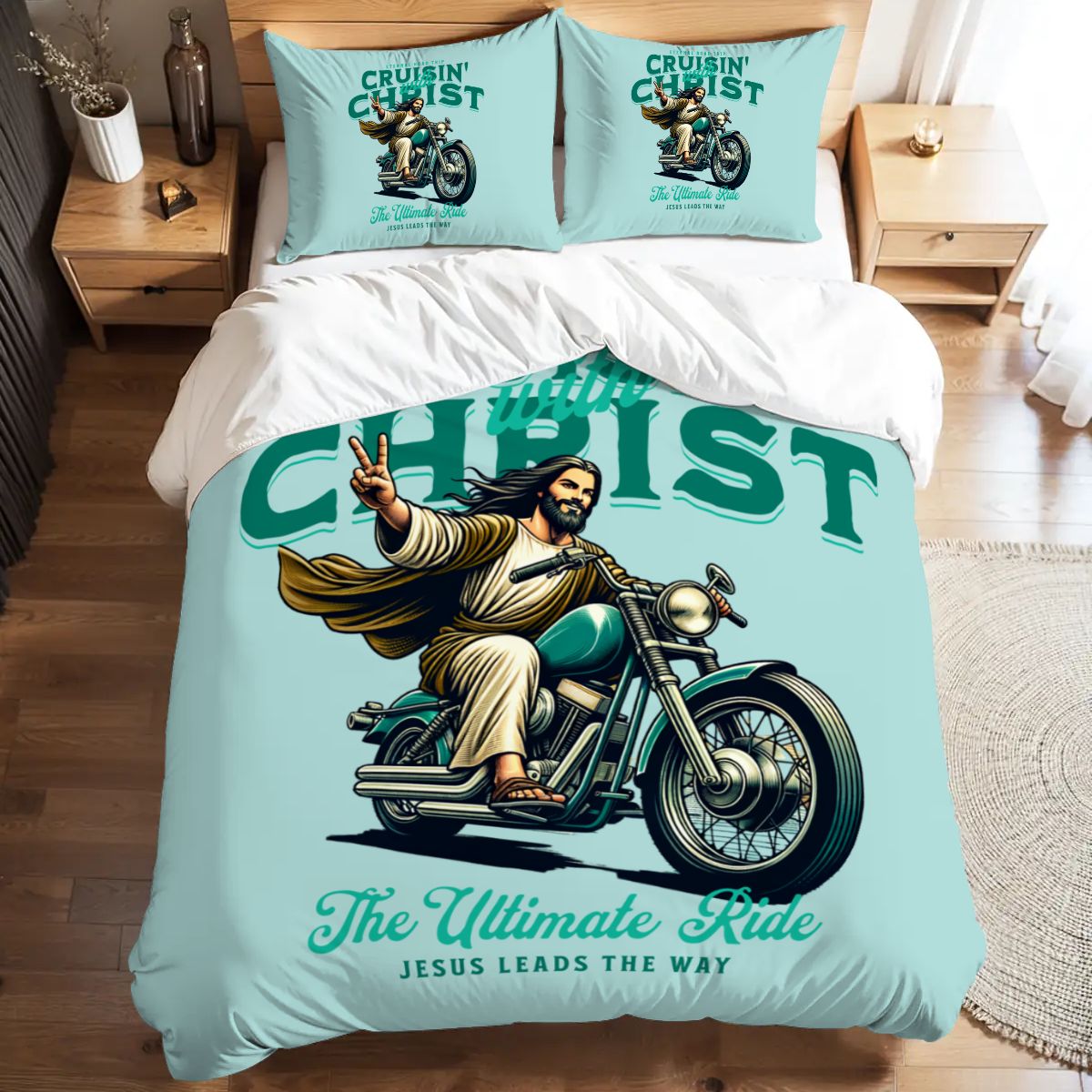 Jesus Christ Full Duvet Cover Set – Christian Bedding for Peaceful Sleep