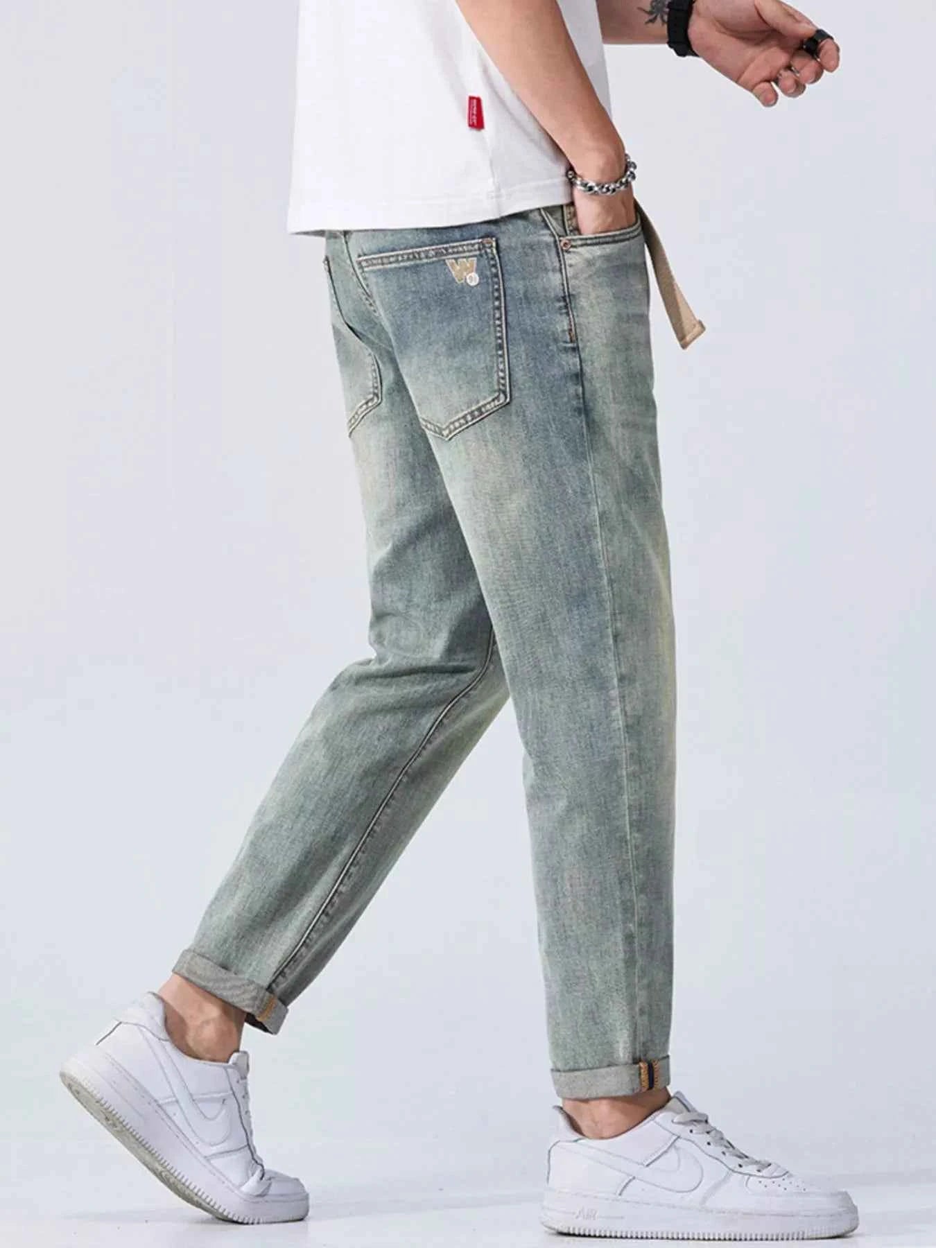 Men's Vintage Wash Cropped Jeans