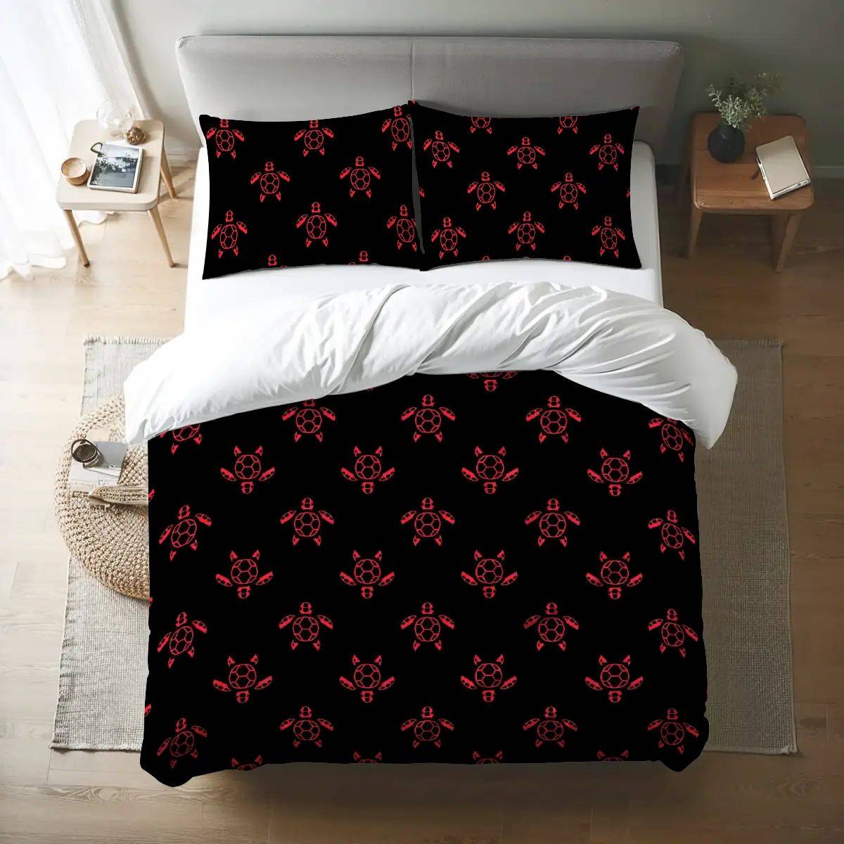 Queen Duvet Set – Tranquil Turtle Print, Perfect Holiday Gift
