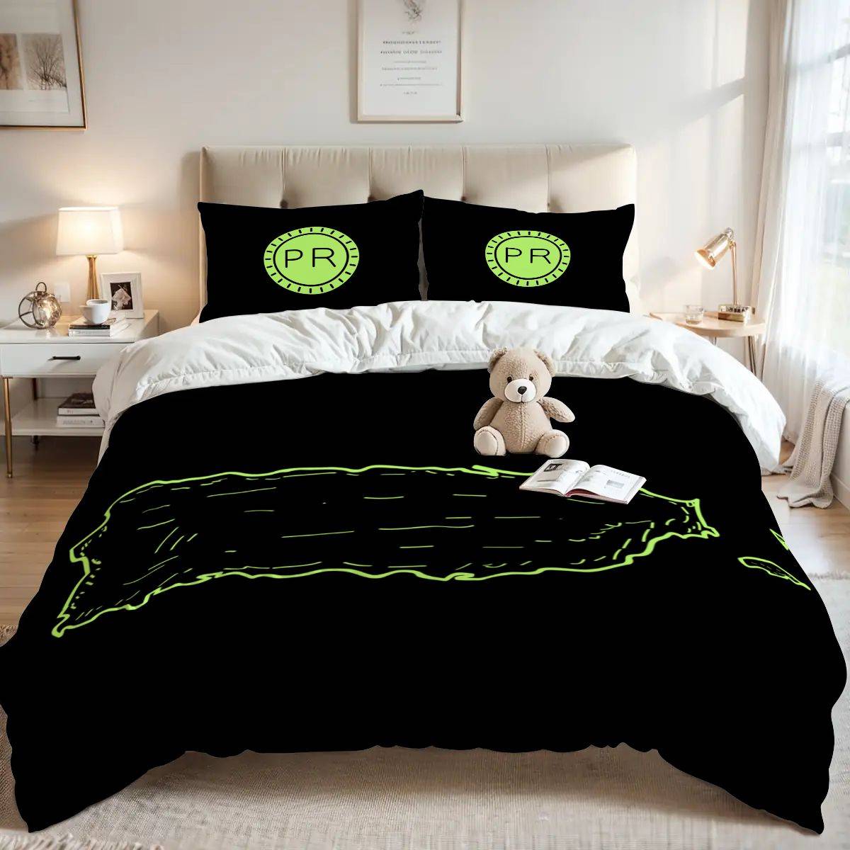 Puerto Rican Heritage Duvet – Queen Size Map & Island Print