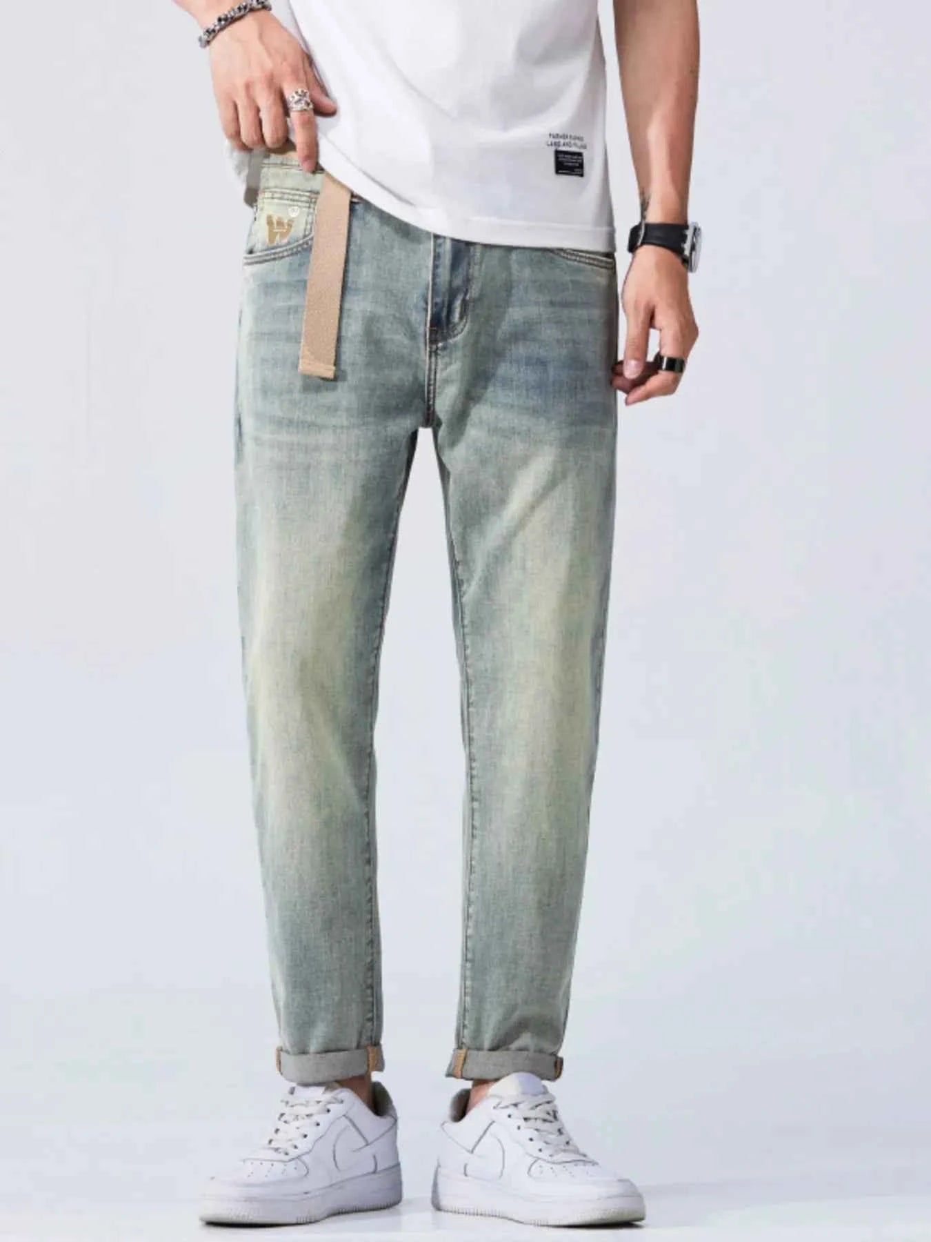 Men's Vintage Wash Cropped Jeans