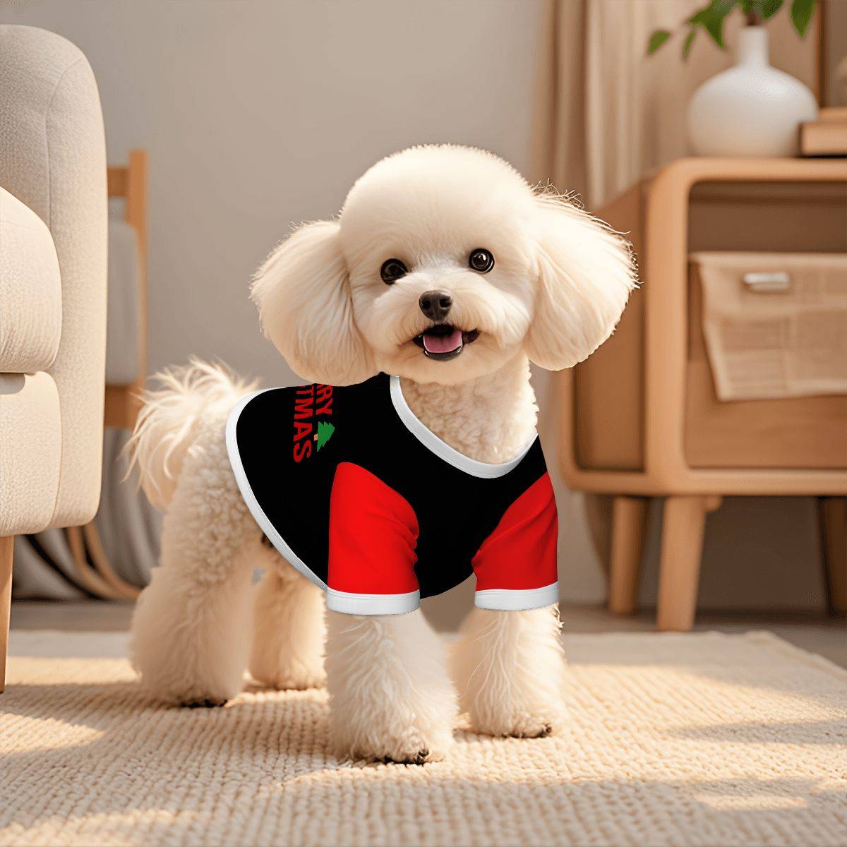 Merry Christmas Pet Cotton T-shirt Trendy Holiday Pet Clothing