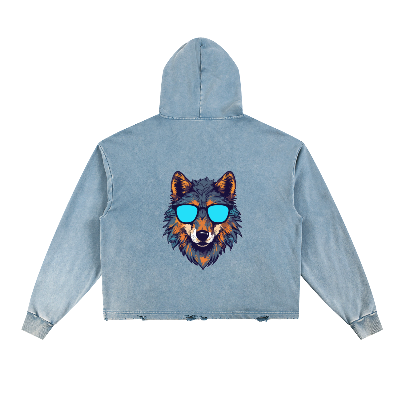 Women's Vintage Washed Frayed-Hem Hoodie - Stylish Women's Vintage Hoodie