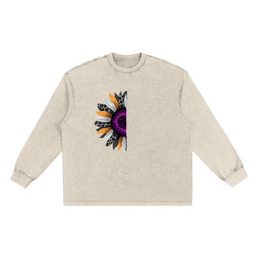 Women's Long Sleeve T-Shirt in Washed Cotton for Ultimate Comfort