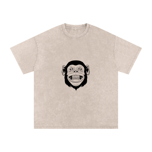 Women's Oversized Cotton T-Shirt - Snow Washed Design for Comfort