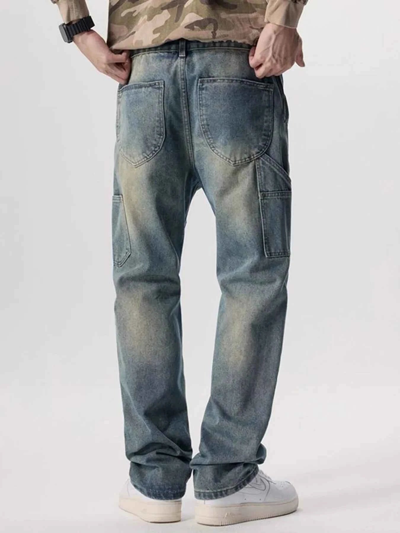 Men's Vintage Wash Wide Leg Jeans