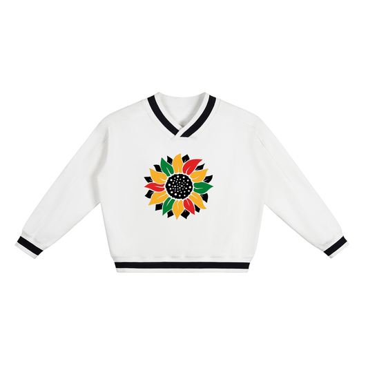 Women's Boxy Sweatshirt with Contrast Collar for Stylish Comfort