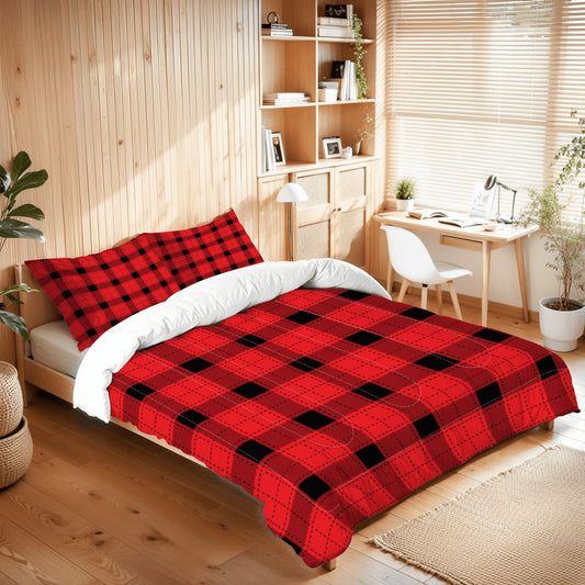 Checkerboard Queen Comforter Set – Festive Holiday Bedding
