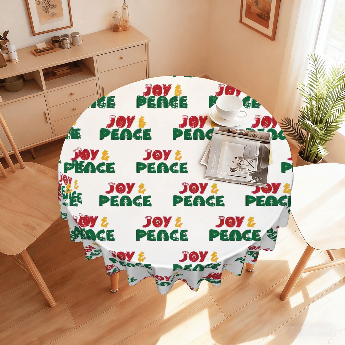 Wavy Edge Round Tablecloth 60" Waterproof