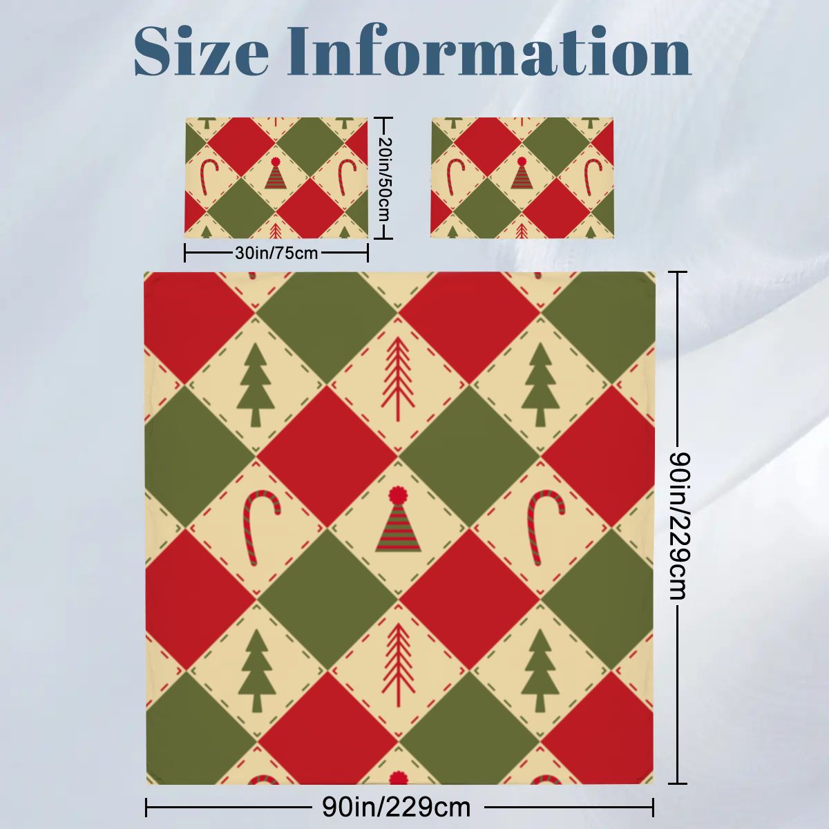 Colorful Christmas Tree Queen Duvet Cover Set – Festive Holiday Vibes