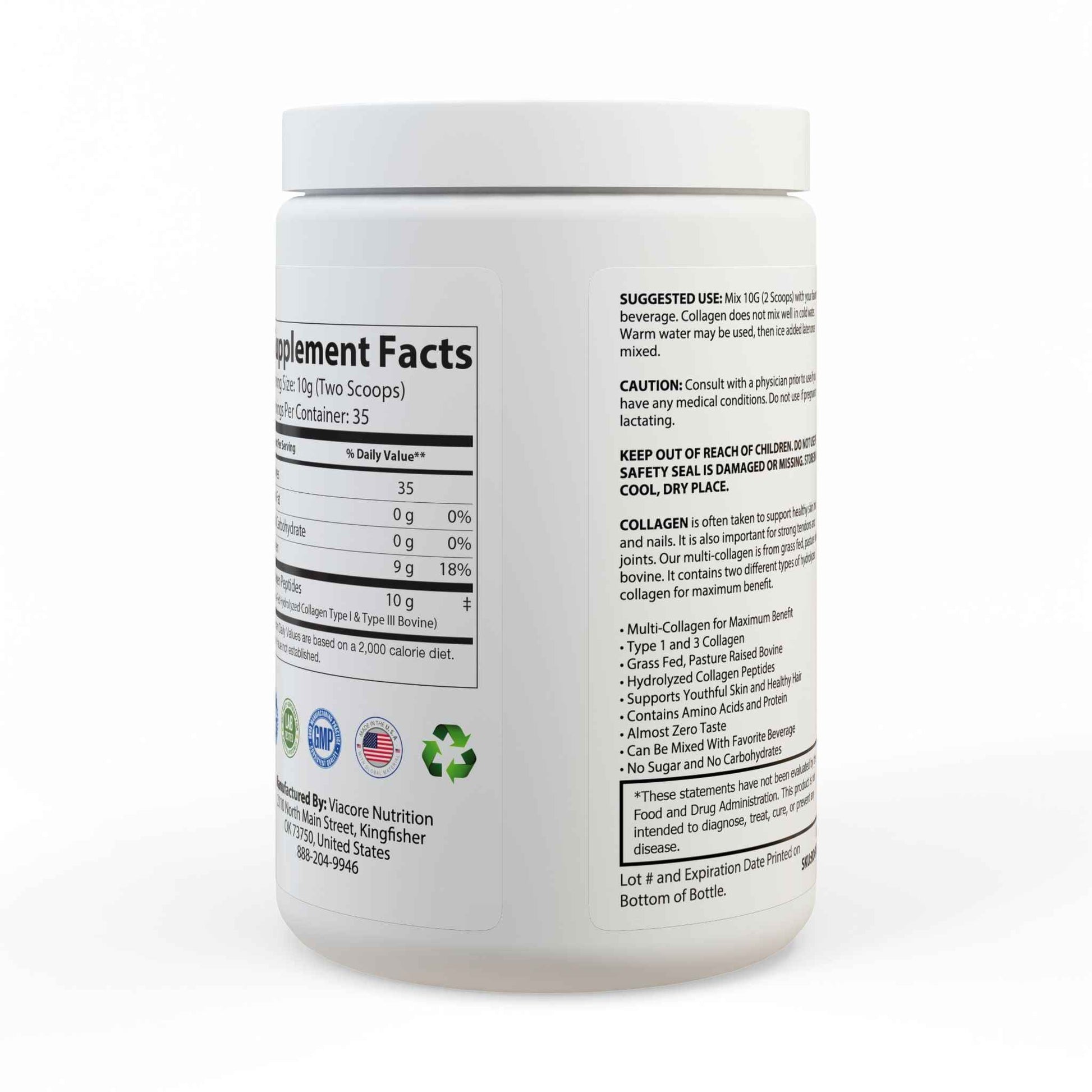 Collagen Peptides Type I & III Supplement (350g, 12.3oz)