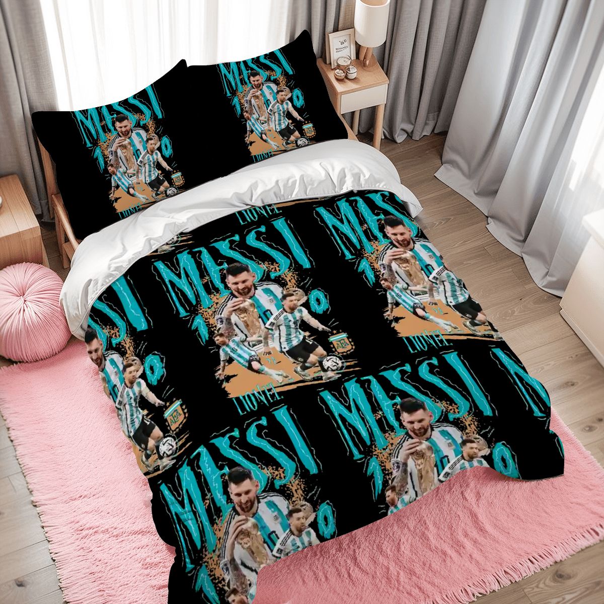 Lionel Messi Duvet Set – Full Size Football Fan Bedding