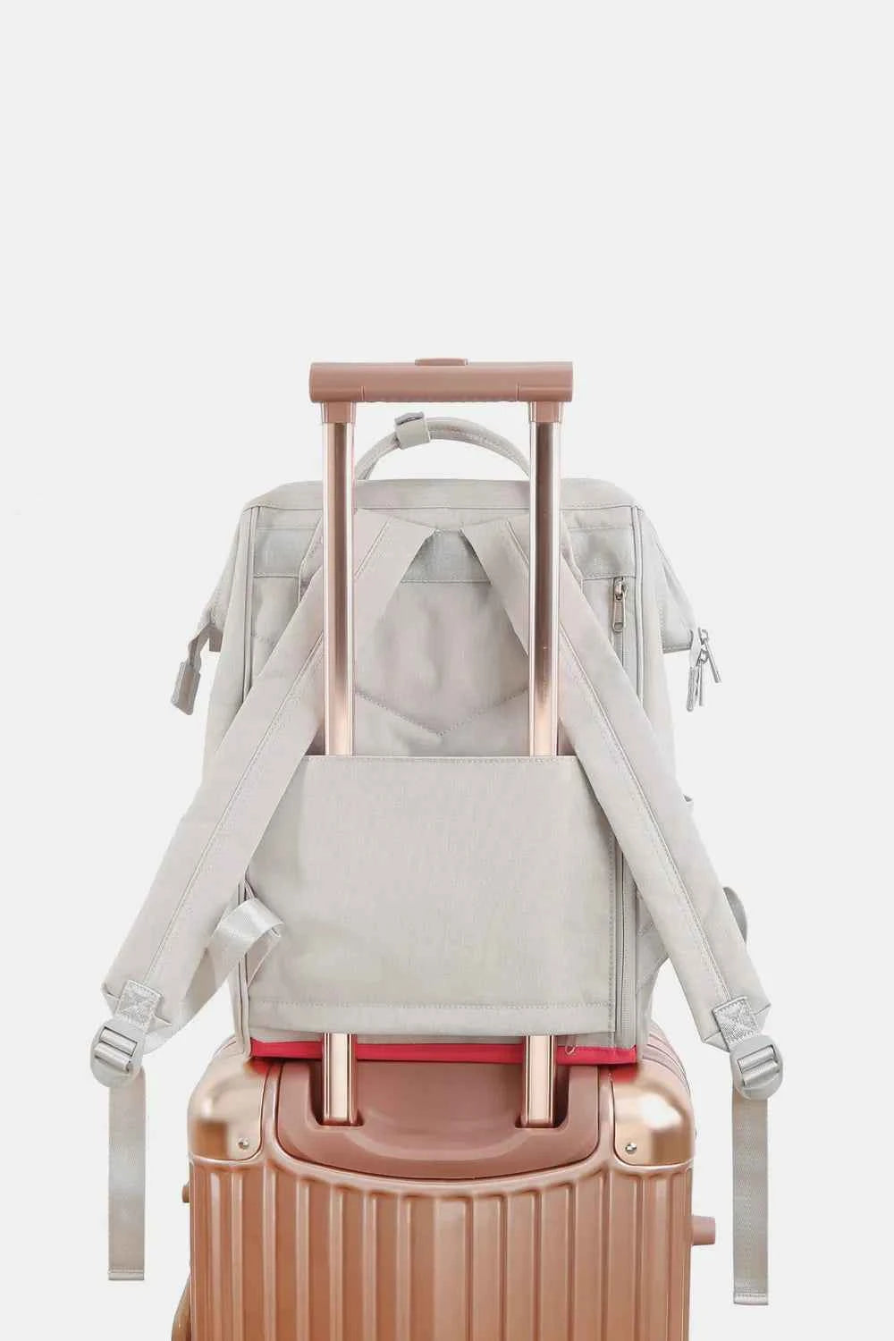 Himawari Contrast Waterproof Backpack Bag with External USB Port