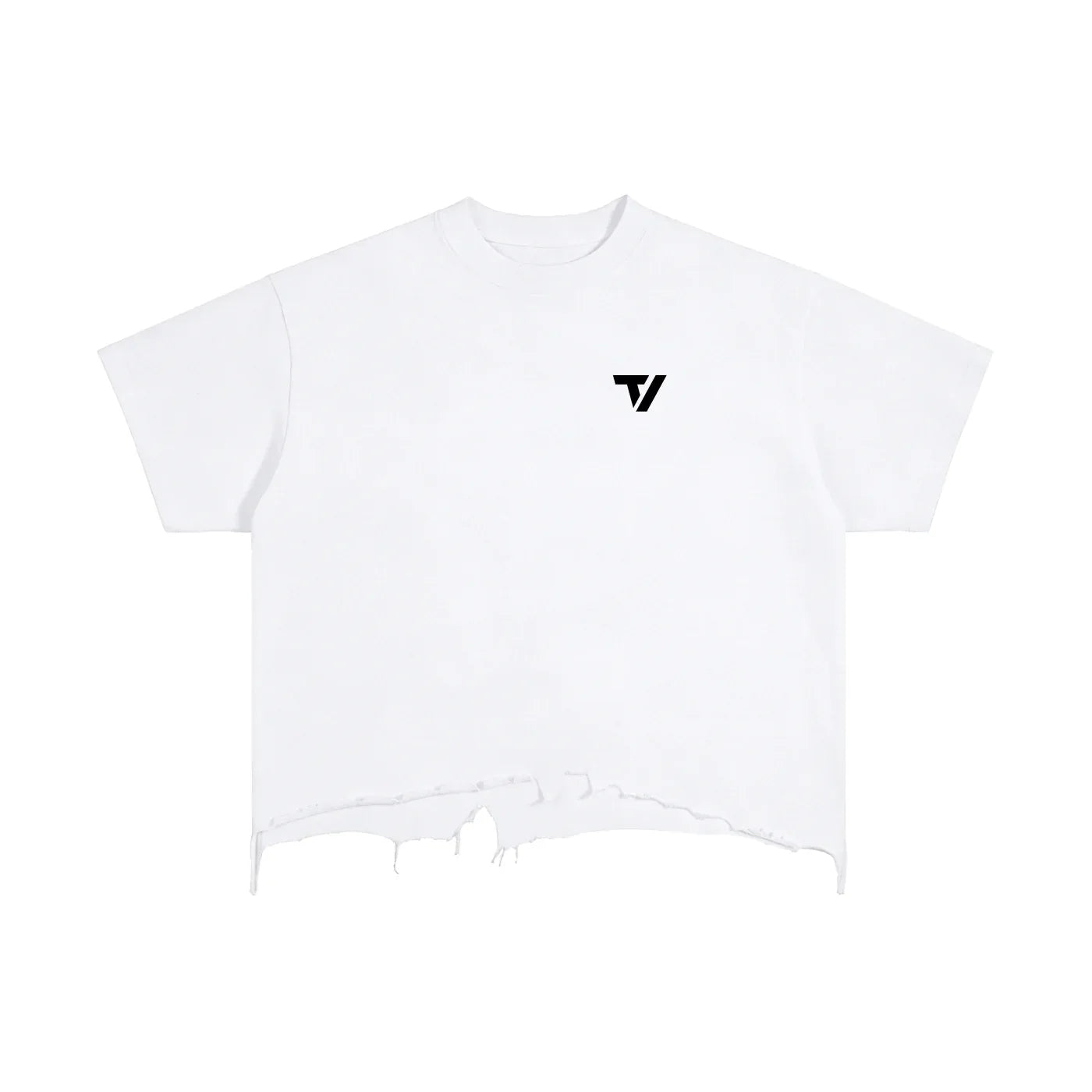 Women's Boxy Vintage Tee - Distressed Hem Short Sleeve Top - TeeVoke