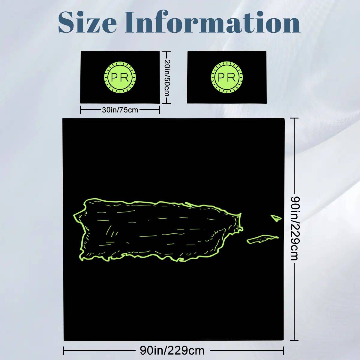 Puerto Rican Heritage Duvet – Queen Size Map & Island Print