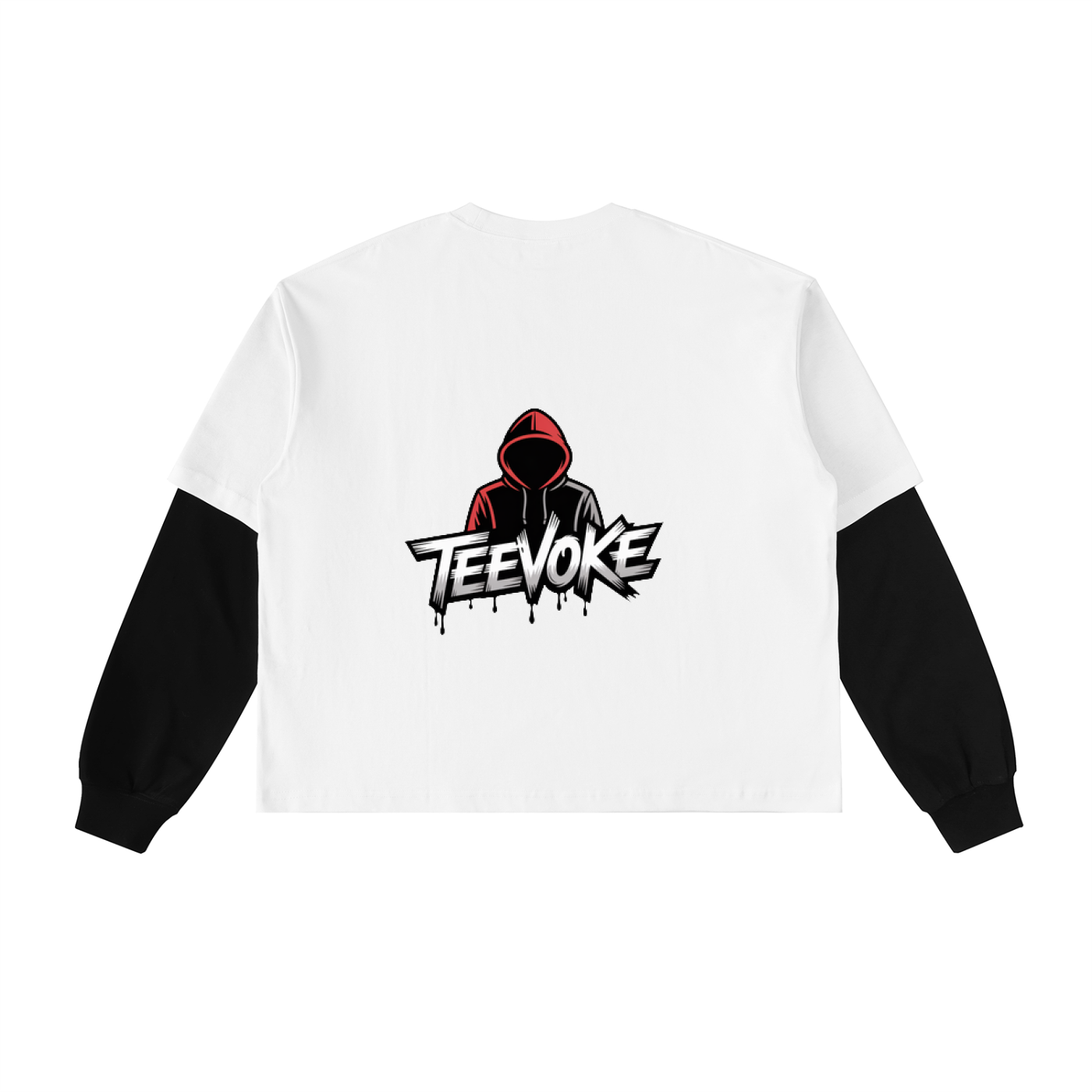 Men's Layered Cotton T-Shirt with Contrast Sleeves