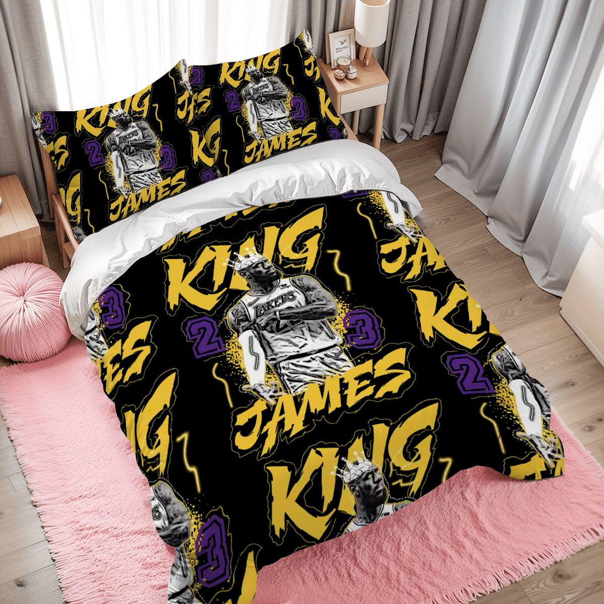 LeBron James Duvet Set – Full Size Basketball Bedding for NBA Fans